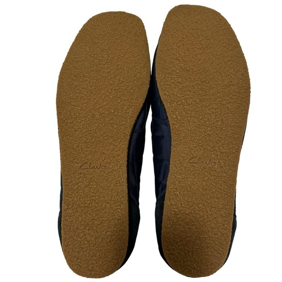 NIB Clarks Shacre II Step Moc Slip-On Suede Textile Loafers Blue Size 12 Wide - Picture 9 of 15